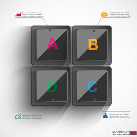 Abstract paper infographicのイラスト素材
