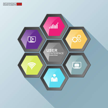 Flat infographics with a long shadowのイラスト素材