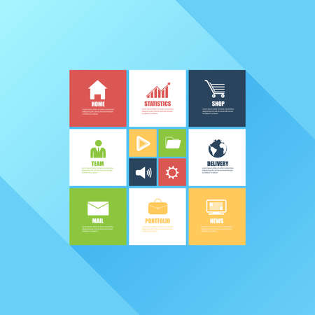 Flat user interface templateのイラスト素材