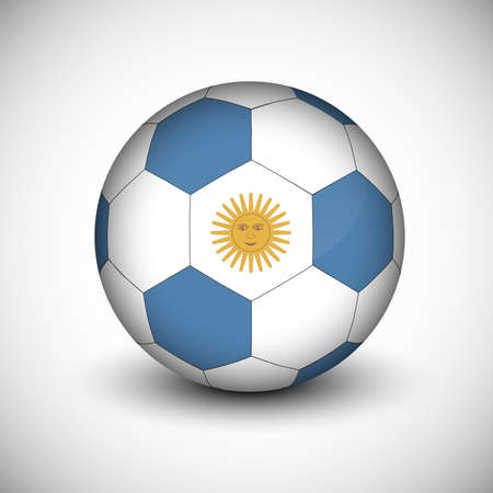 Soccer ball with Argentina flag isolatedのイラスト素材