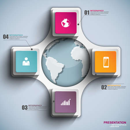 Abstract 3D paper Infographicのイラスト素材