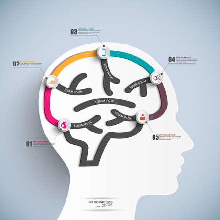 Infographics brain vector design template のイラスト素材