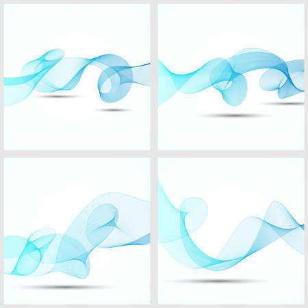 Set of abstract wave backgroundのイラスト素材