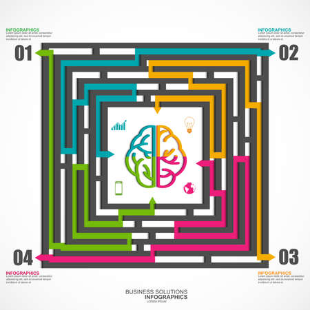Infographics labyrinth business solutionsのイラスト素材