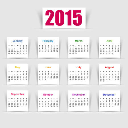 Simple 2015 Calendarのイラスト素材