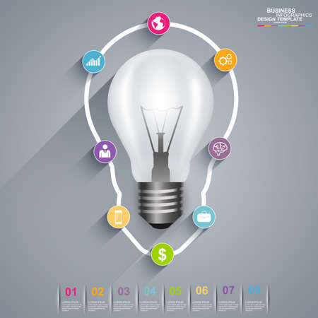 Infographics light bulb vector design templateのイラスト素材