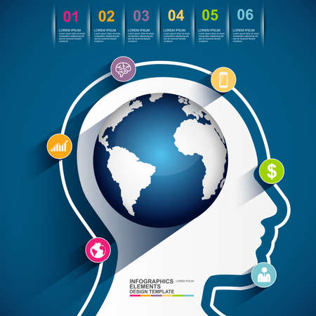 Infographics brain design templateのイラスト素材