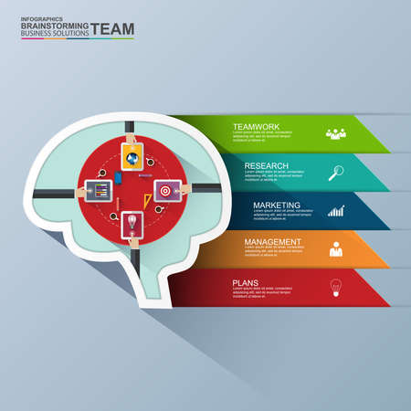 Infographics brainstorming flat design templateのイラスト素材