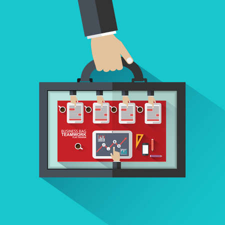 Flat design concepts bag for business meetingのイラスト素材