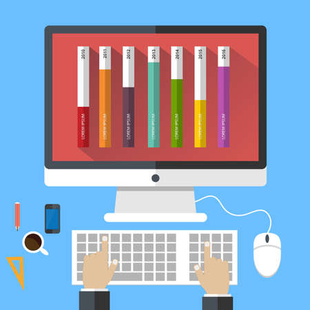 Flat design concepts business marketingのイラスト素材