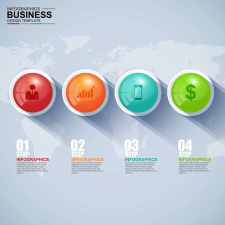 Abstract 3D paper Infographicのイラスト素材