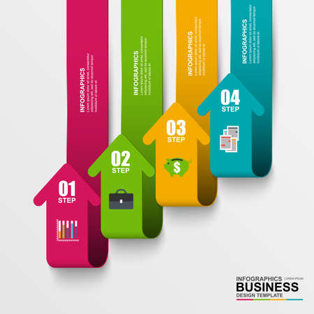 Abstract 3D digital business arrow Infographicのイラスト素材