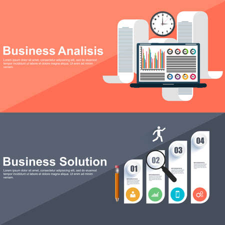 Flat design concepts for strategic analisis and business solutionのイラスト素材