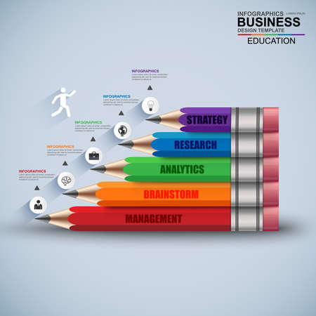 Infographics business stair step success vector design templateのイラスト素材