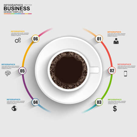 Abstract 3D digital business timeline Infographicのイラスト素材