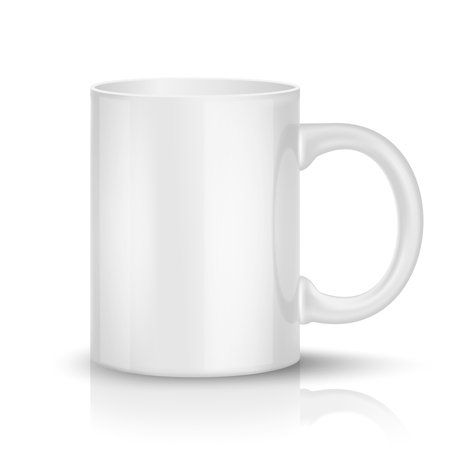 Realistic classic white cupのイラスト素材