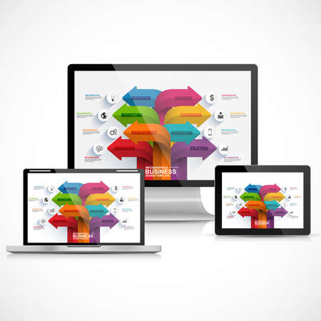 Collection of mockup infographic vector design templateのイラスト素材