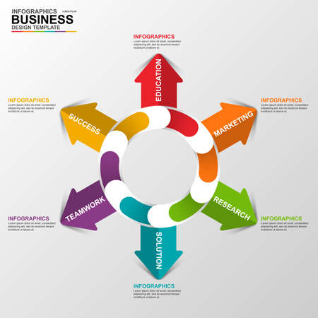 Abstract 3D digital business arrow diagram Infographicのイラスト素材