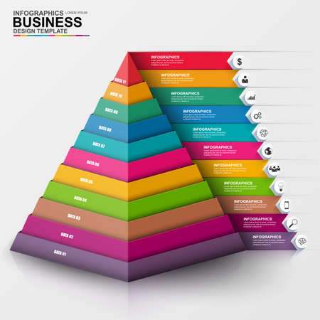 Abstract 3D digital business Infographicのイラスト素材