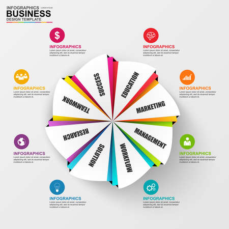 Abstract 3D digital business diagram Infographicのイラスト素材