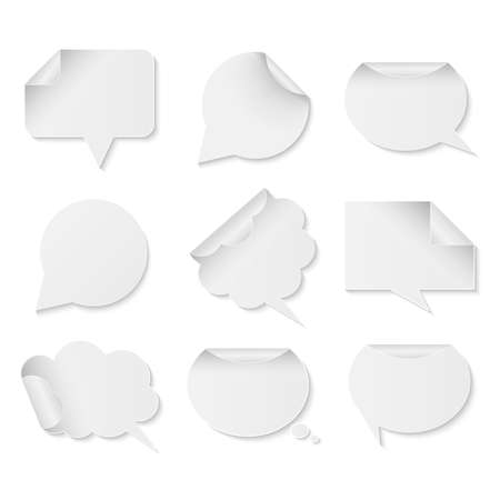 Collection of white paper speech bubblesのイラスト素材