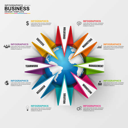 Abstract 3D digital business Infographicのイラスト素材
