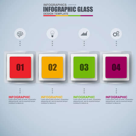 Abstract 3D digital business marketing Infographicのイラスト素材