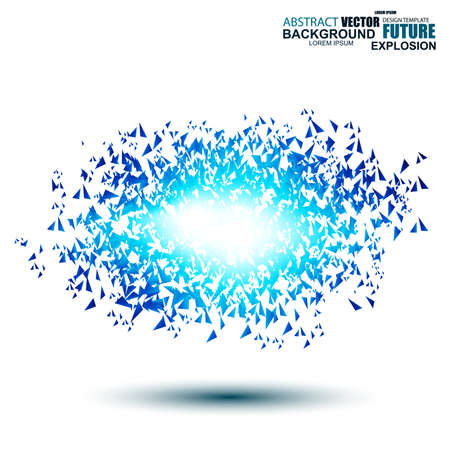 Blue techno style vector explosionのイラスト素材