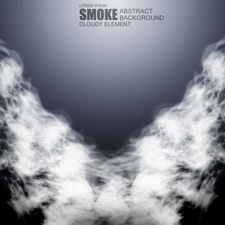 Fog or smoke gray special effect. White vector cloudiness, mist or smog background. Cloudy sky element, Vector illustration.のイラスト素材