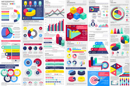 Infographic elements data visualization vector design template. Can be used for steps, options, business processes, workflow, diagram, flowchart concept, timeline, marketing icons, info graphics.のイラスト素材