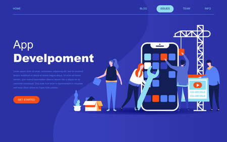 Modern flat design concept of App Development for website and mobile website development.のイラスト素材