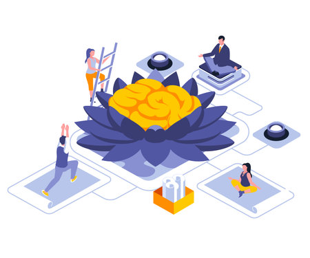 Meditation for mind landing page vector template.