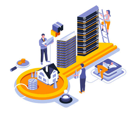 Real estate landing page vector template.のイラスト素材