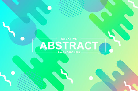 Unique light design with dynamic shapes in memphis style. Colorful bright background for landing page, banner or wallpaper. Wavy composition, graphic presentation with header vector Illustration.のイラスト素材