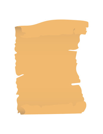 Papyrus parchment with ripped page, old empty manuscript. Vector illustration in cartoon design isolatedのイラスト素材