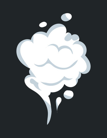 Smoke effect of white cloud and water vapour or steam shape. Vector illustration in comic cartoon designのイラスト素材