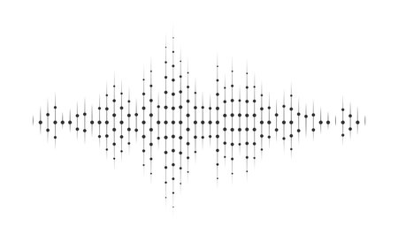 Sound wave signal with lines and dots form for audio recording. Vector illustration in graphic design isolatedのイラスト素材