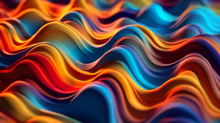 Abstract background with colorful flowing waves relief with repeat structure in close up view....