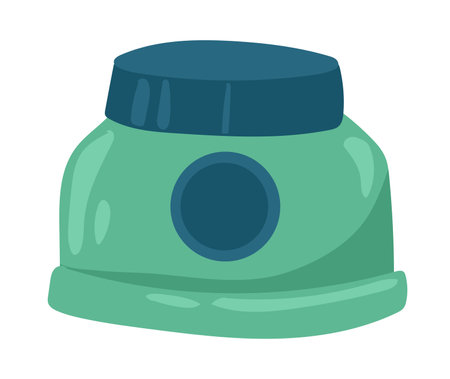Cream jar in flat design. Facial or body skin care cosmetic product. Vector illustration isolated.のイラスト素材
