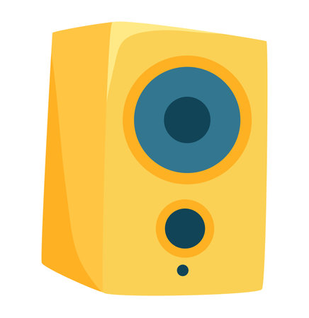 Music speaker in flat design. Acoustic audio loudspeaker, stereo system. Vector illustration isolated.のイラスト素材