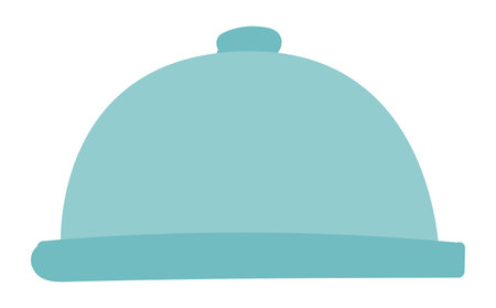 Food tray with cover in flat design. Restaurant dishware for serving. Vector illustration isolated.のイラスト素材