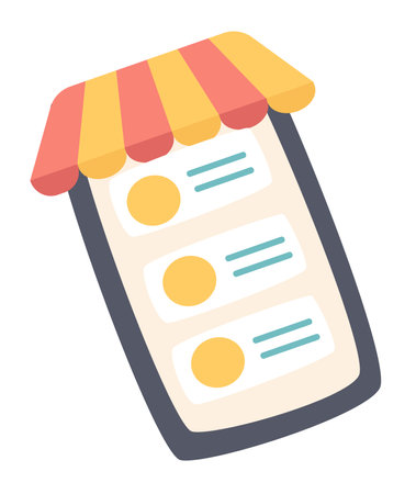 Online food order in app in flat design. Mobile application with menu. Vector illustration isolated.のイラスト素材