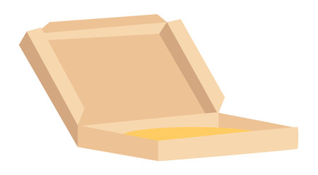 Pizza box in flat design. Cardboard package for delivery from pizzeria. Vector illustration isolated.のイラスト素材