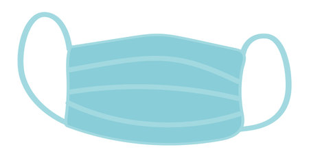 Medical mask in flat design. Protection breathing face respirator filter. Vector illustration isolated.のイラスト素材