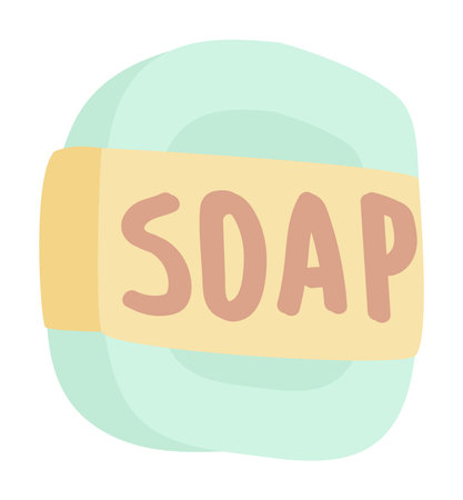 Handmade soap bar in flat design. Natural organic product for skin care. Vector illustration isolated.のイラスト素材