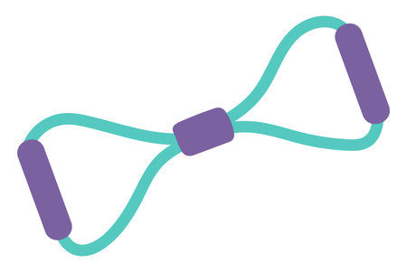 Chest expander in flat design. Training accessory for muscle workout. Vector illustration isolated.のイラスト素材