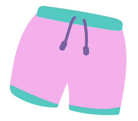 Sport shorts in flat design. Woman sportswear for running of gym training. Vector illustration isolated.のイラスト素材