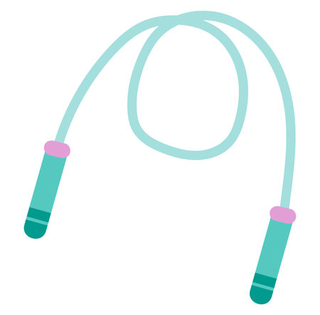 Jumping rope in flat design. Gymnastic equipment for fitness training. Vector illustration isolated.のイラスト素材