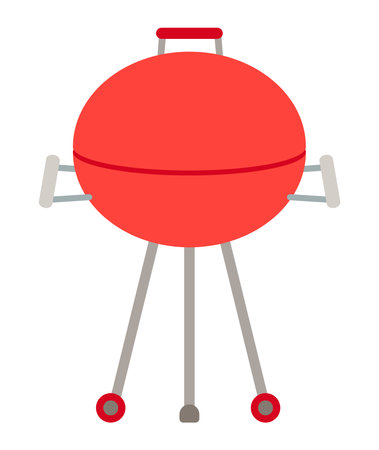 Barbeque grill in flat design. Bbq appliance for frying food at picnic. Vector illustration isolated.のイラスト素材