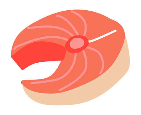 Raw meat for steak in flat design. Beef at bone for grill barbecue. Vector illustration isolated.のイラスト素材